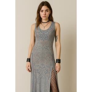 y2k women maxi dress medium fairy grunge whimsigoth skater affliction style
